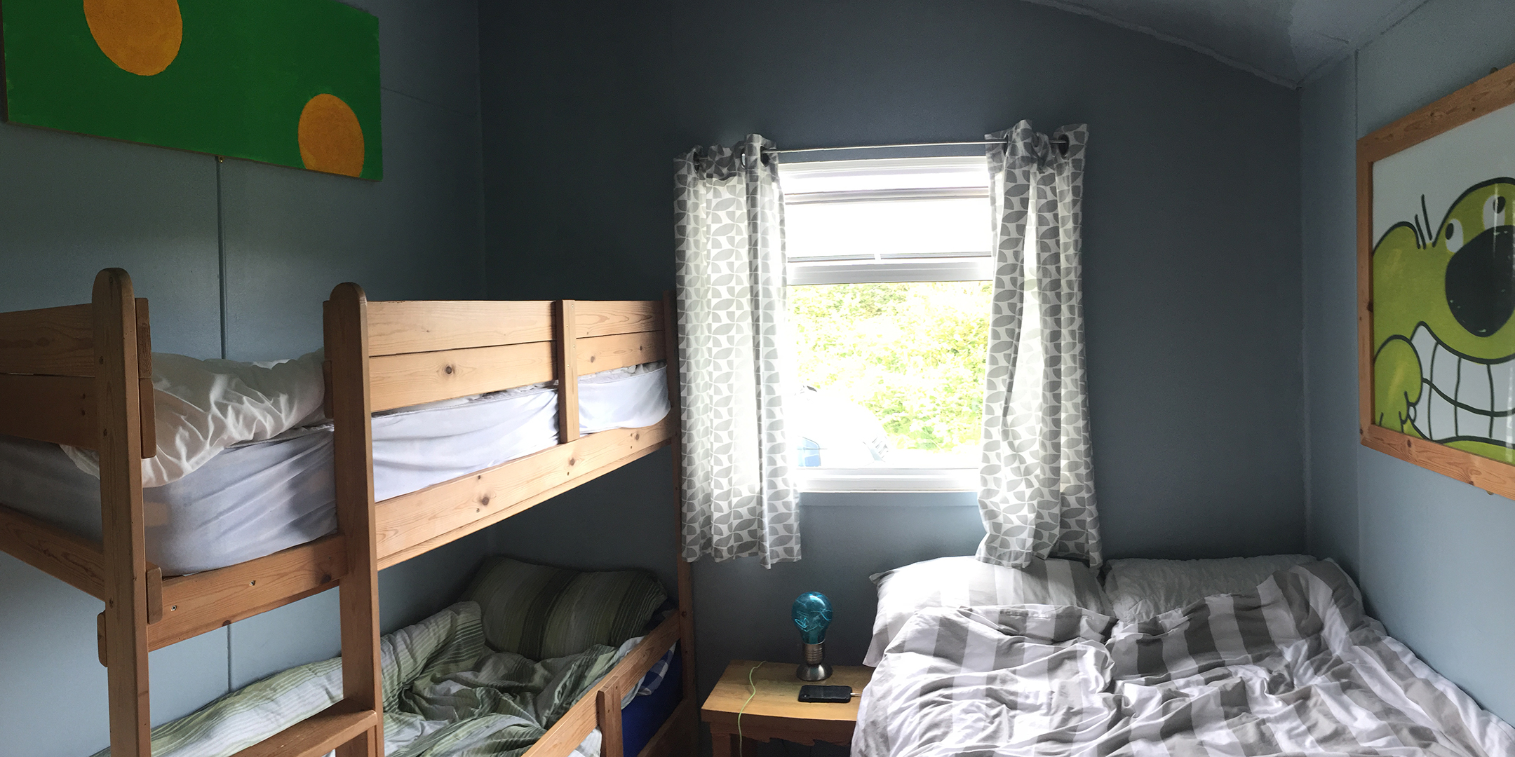 Little Blue House view into back bedroom